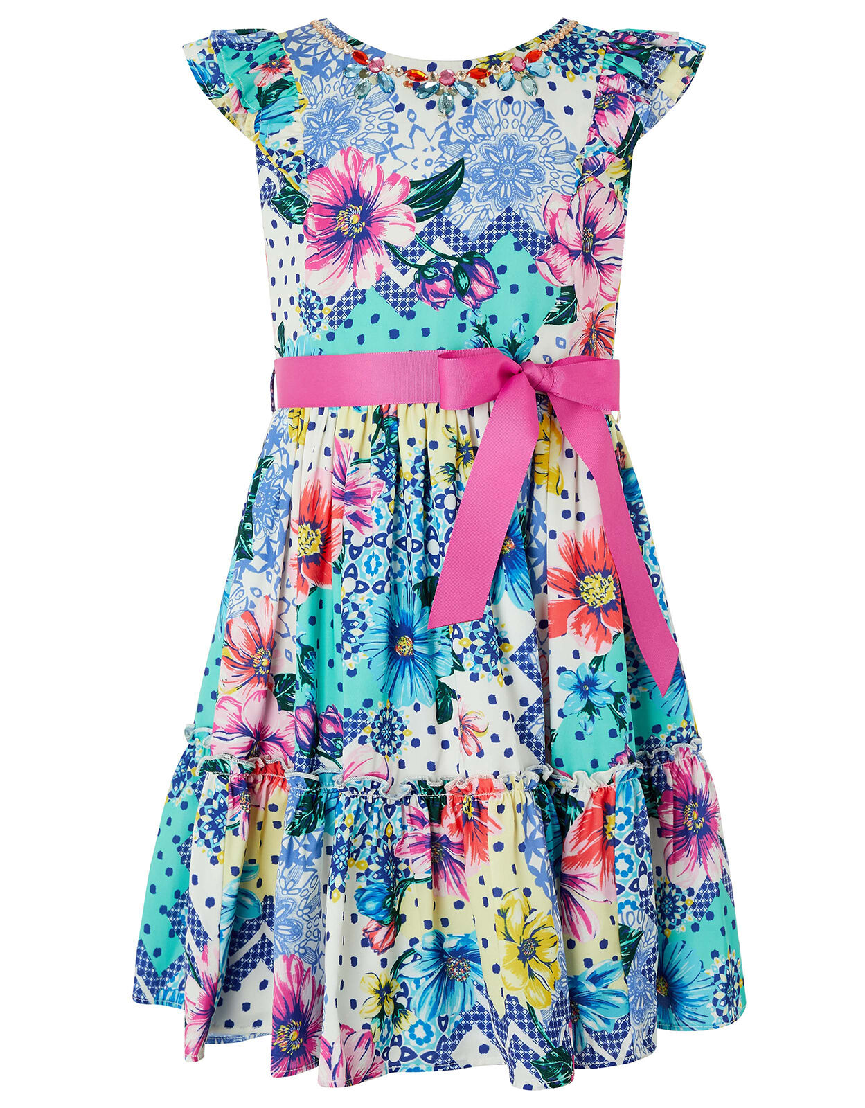monsoon blue polka dot dress