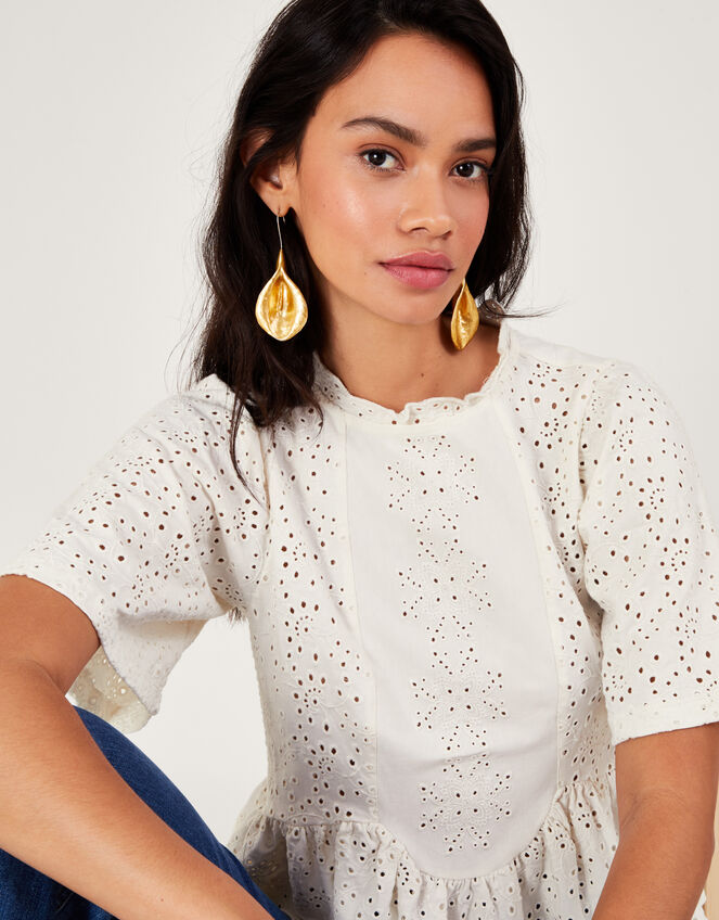 Schiffli Detail Top, Ivory (IVORY), large