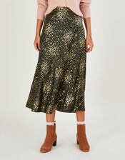Suki Foil Spot Skirt, Green (KHAKI), large