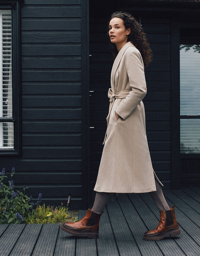 Rowan Robe Coat, Camel (OATMEAL), large
