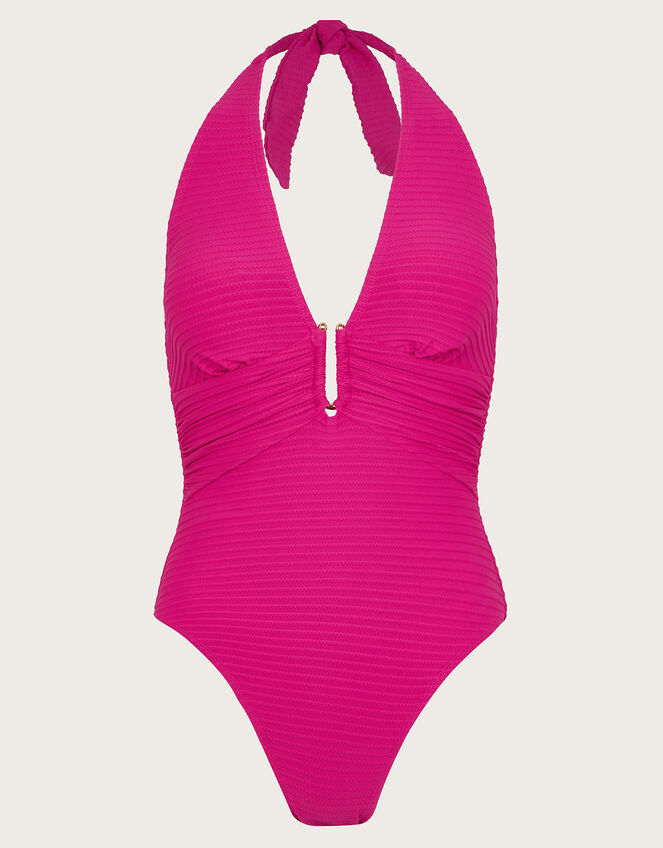 Maria Ribbed Swimsuit, Pink (PINK), large