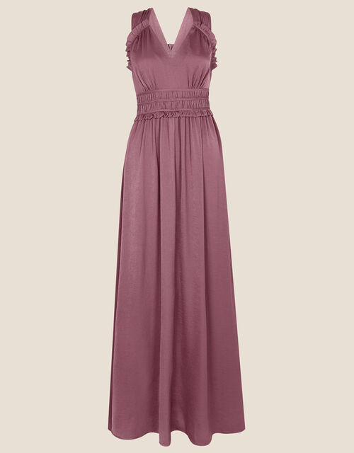 Katherine Satin Maxi Dress, Pink (ROSE), large