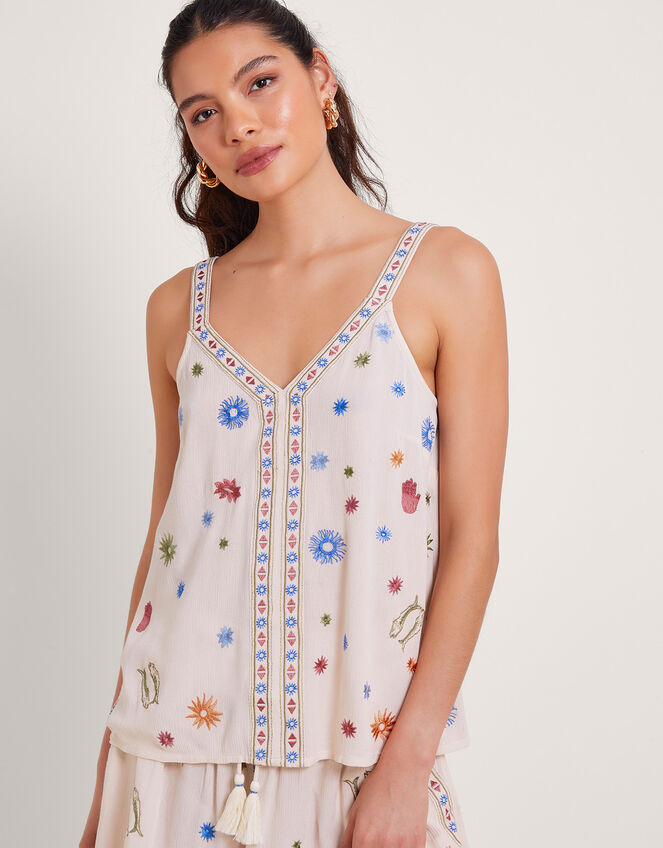 Arti Embroidered Cami , Ivory (IVORY), large