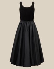 Ohio A-Line Velvet Prom Dress, Black (BLACK), large