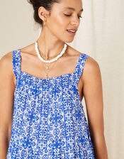 Zuri Printed Dress in LENZING™ ECOVERO™, Blue (BLUE), large