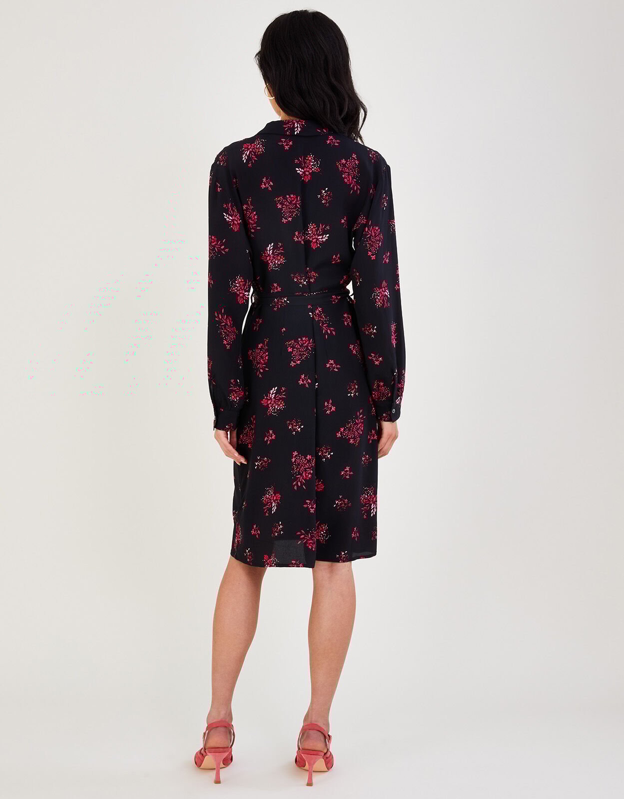 Black floral sale maxi shirt dress