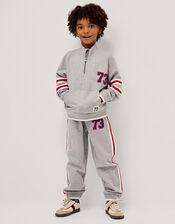 Half Zip Sweatshirt & Joggers Set , Grey (GREY), large