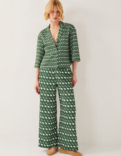 Maren Geometric Print Shirt, Green (GREEN), large