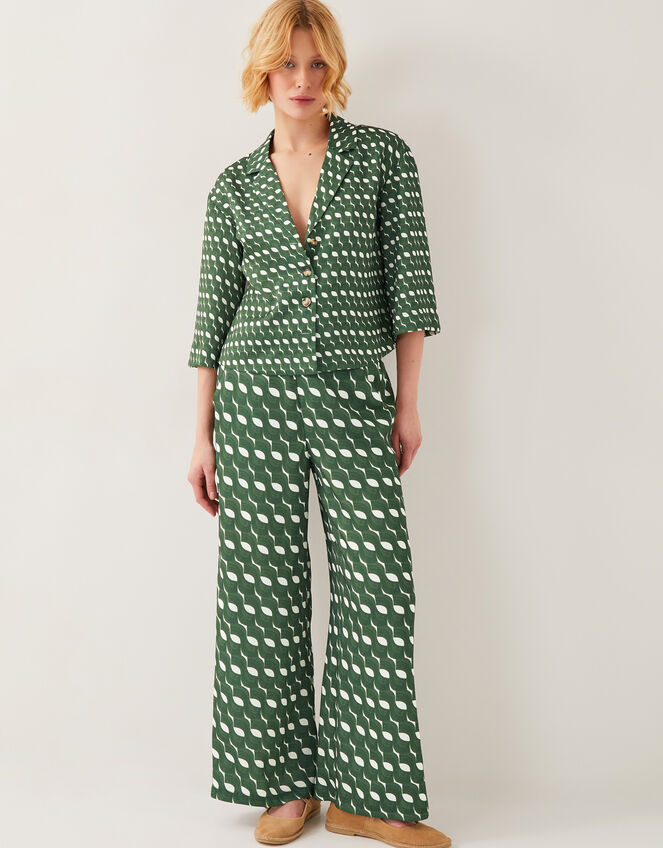Maren Geometric Print Shirt, Green (GREEN), large