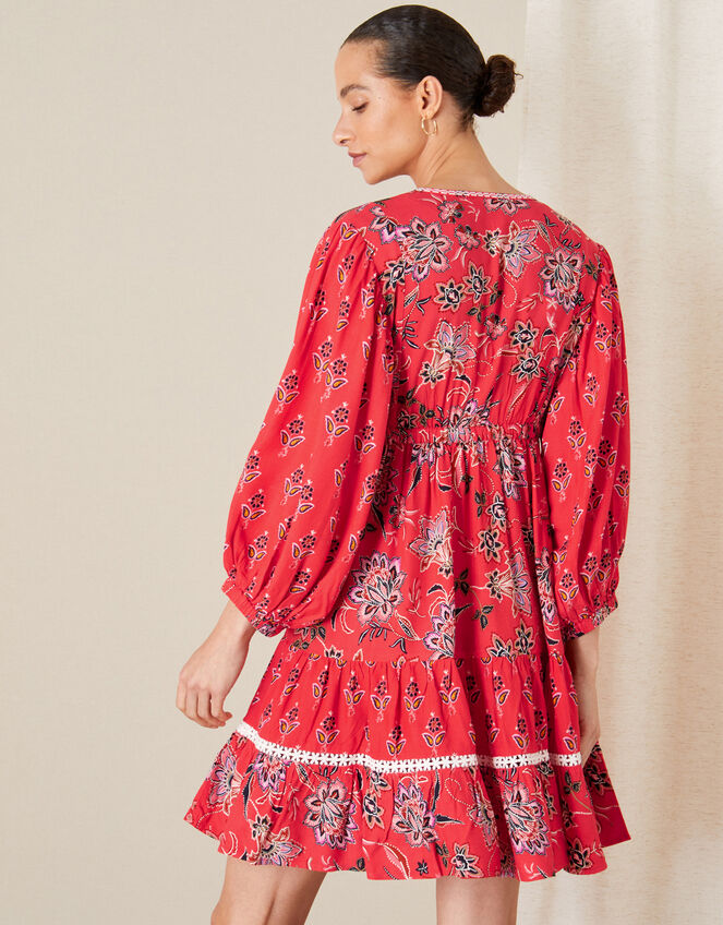 Anissia Floral Dress, Red (RED), large