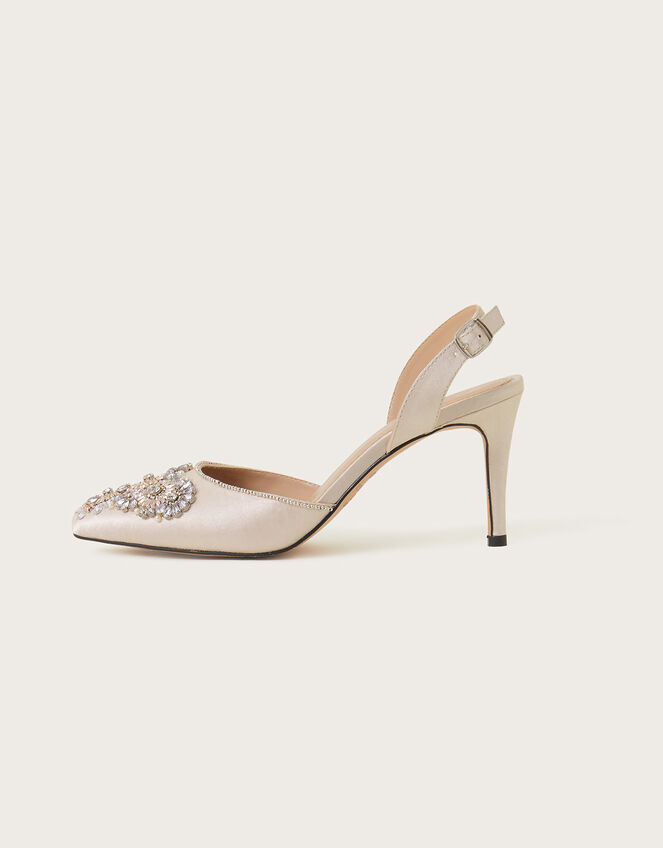 Embellished Slingback Bridal Shoes Natural | Women's Shoes | Monsoon UK.