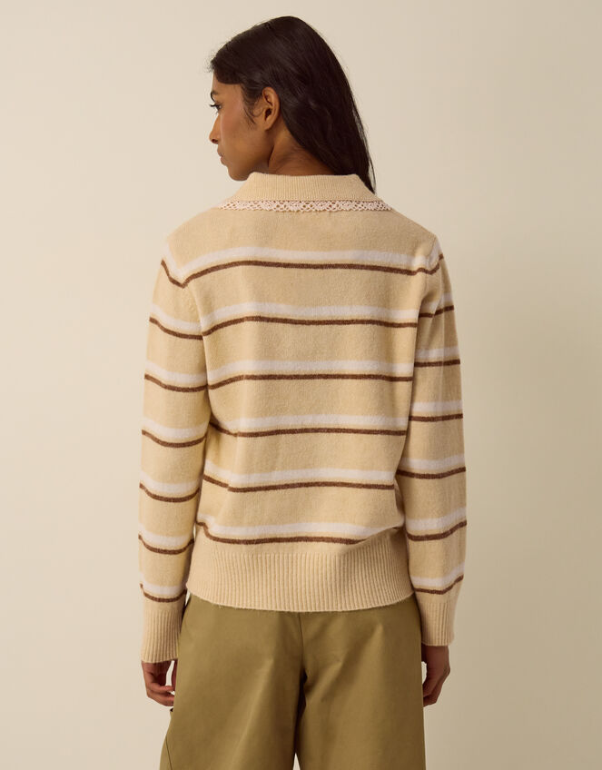 Sutton Stripe Jumper, Yellow (BUTTER YELLOW), large
