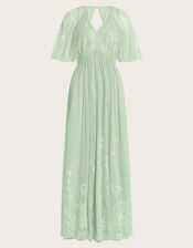 Kacia Embroidered Maxi Dress, Green (SAGE), large