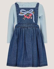 Baby Mon Cheri Top & Chambray Dress Set, Blue (BLUE), large