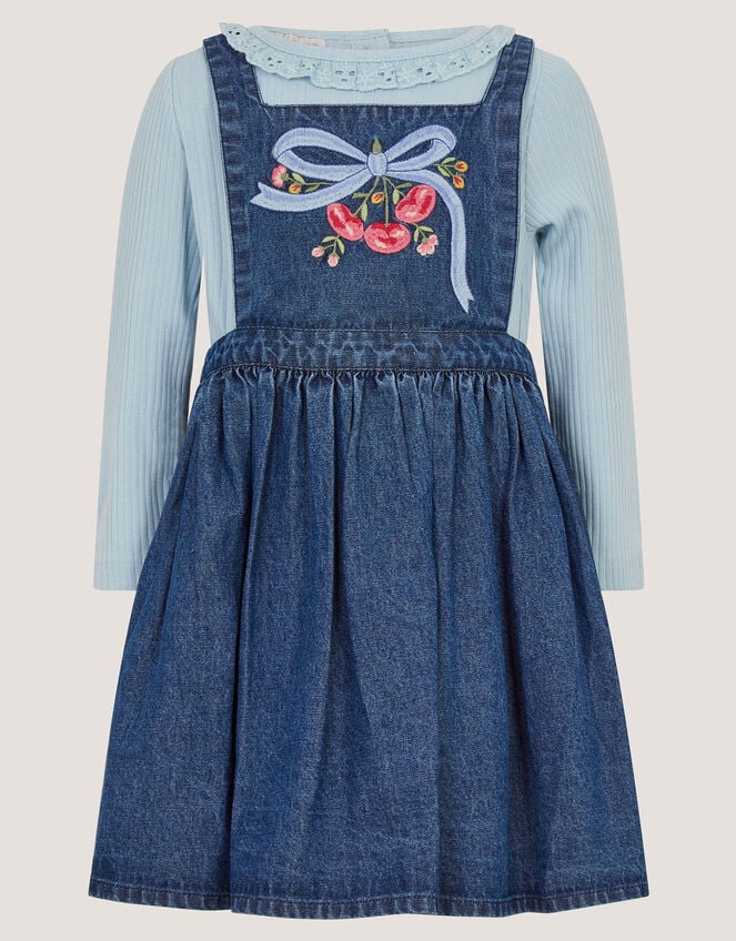 Baby Mon Cheri Top & Chambray Dress Set, Blue (BLUE), large