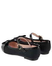 Delilah Scallop Toe Bow Ballerina Flats, Black (BLACK), large