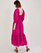 Meera Broderie Midi Dress, Pink (PINK), large