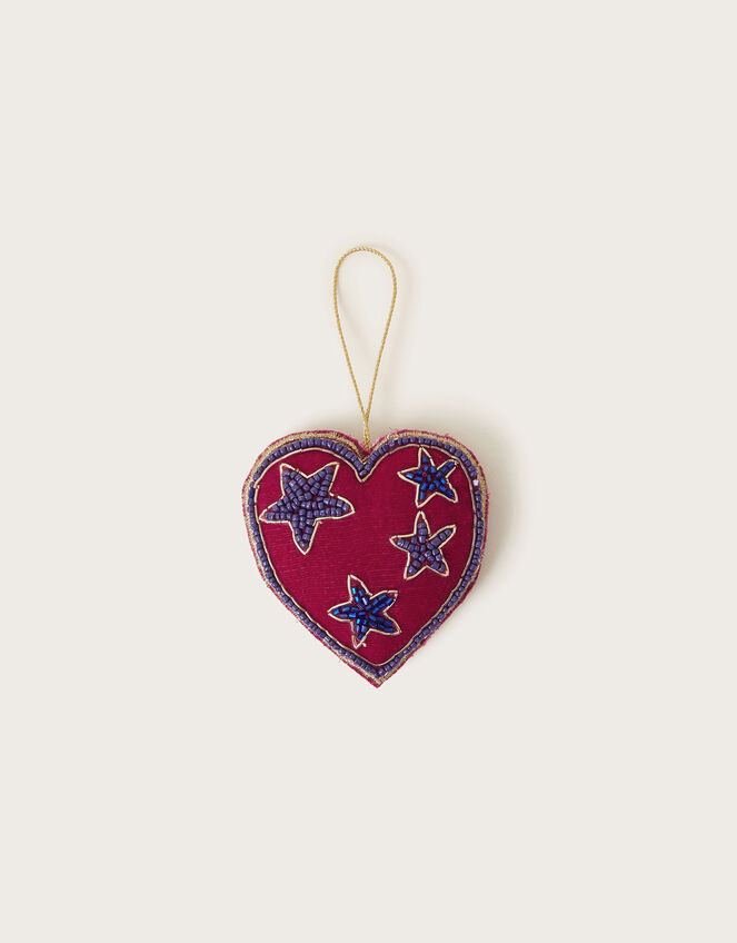 Embellished Heart Hanging Decoration, Red (RED), large