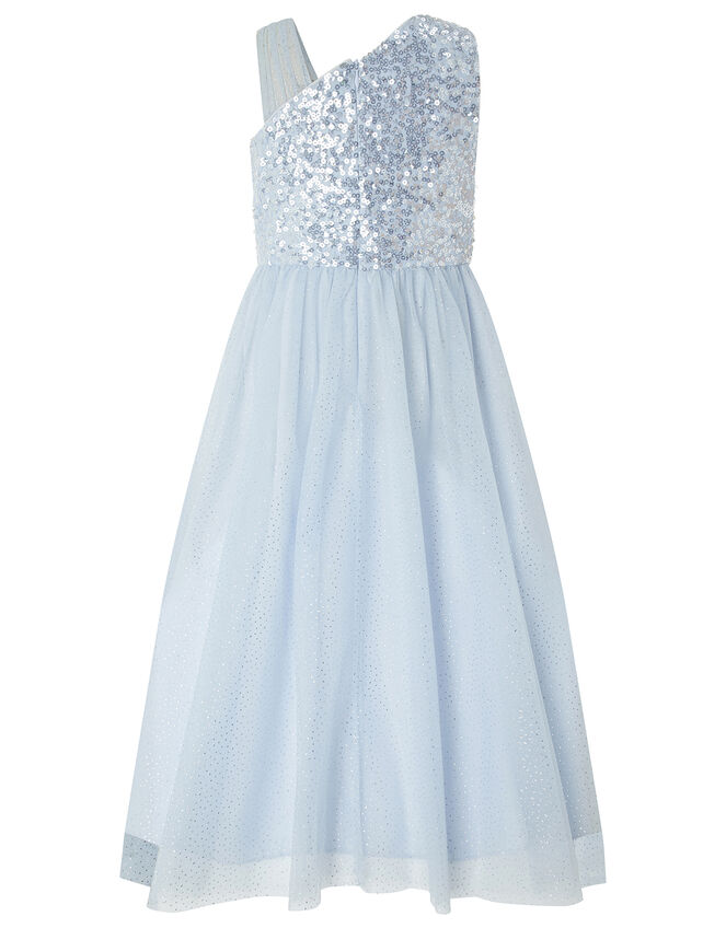 Nadia One-Shoulder Sequin Dress, Blue (BLUE), large