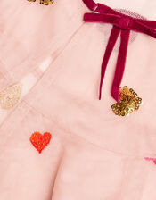 Applique Heart Ruffle Cape, Pink (PINK), large