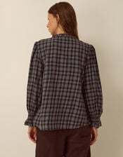 Ruby Check Blouse, Blue (BLUE), large