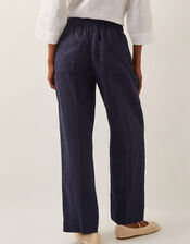 Linen Jolie Short Wide Leg Trousers, Blue (NAVY), large
