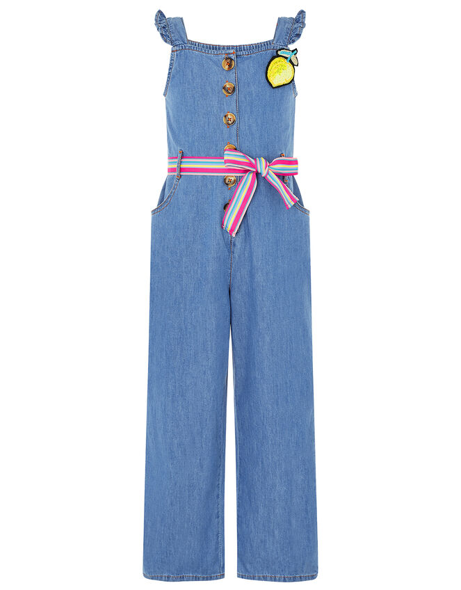 Delilah Denim Jumpsuit, Blue (BLUE), large