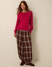 Beryl Button Jumper, Red (RED), large