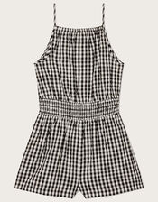 Gingham Playsuit, Black (BLACK), large