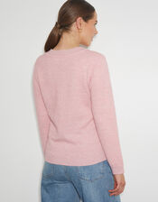 Lenny Pearl Button Cardigan, Pink (PINK), large