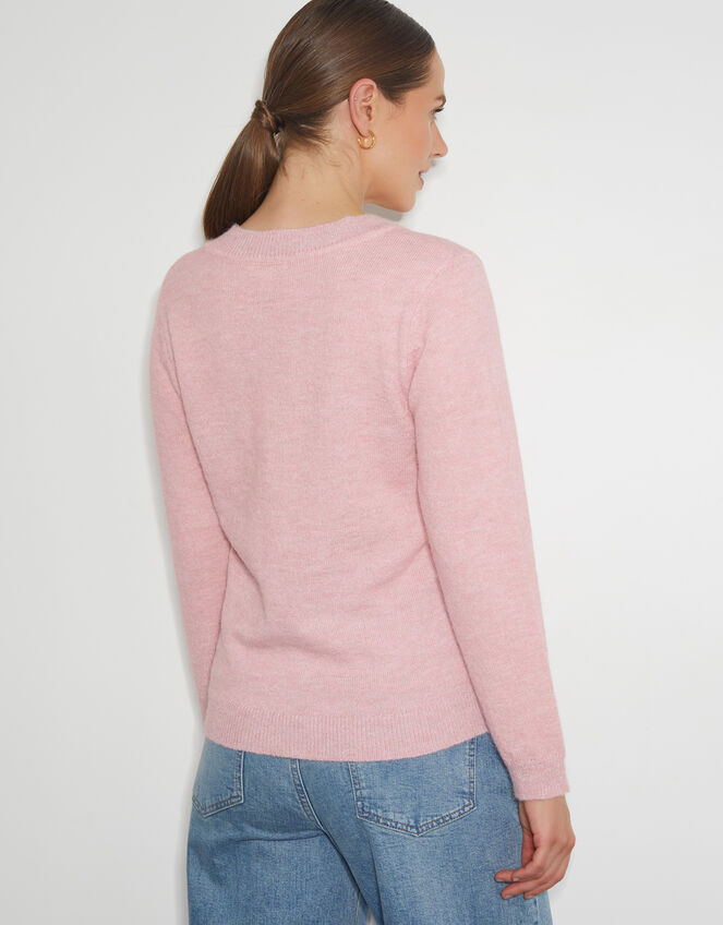 Lenny Pearl Button Cardigan, Pink (PINK), large