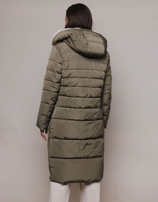 Rino and Pelle Longline Padded Coat, Green (KHAKI), large