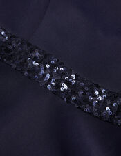 Strappy Sequin High-Low Prom Dress, Blue (NAVY), large