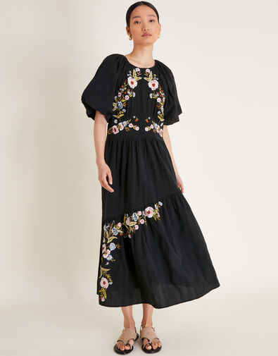 Margot Tea Dress, Black (BLACK), large