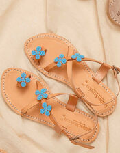 Laidback London Blyth Leather Sandals, Blue (TURQUOISE), large