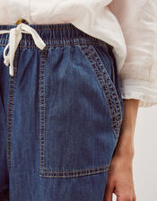 Heidi Drawstring Regular Wide Leg Jeans, Blue (MID AUTHENTIC BLUE), large