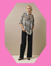 One Hundred Stars Ancient Columns Print Rachel Blouse, Grey (CHARCOAL), large