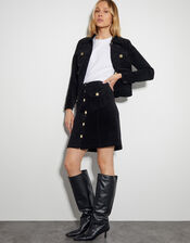 Oriana Four-Pocket Crop Jacket, Black (BLACK), large