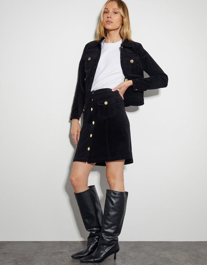 Oriana Four-Pocket Crop Jacket, Black (BLACK), large