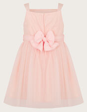 Baby Fleur Flower Belt Tulle Dress, Pink (PINK), large