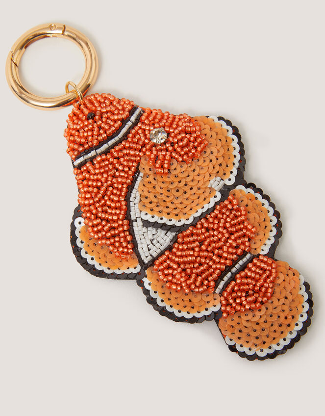 Clownfish Beaded Bag Charm, , large