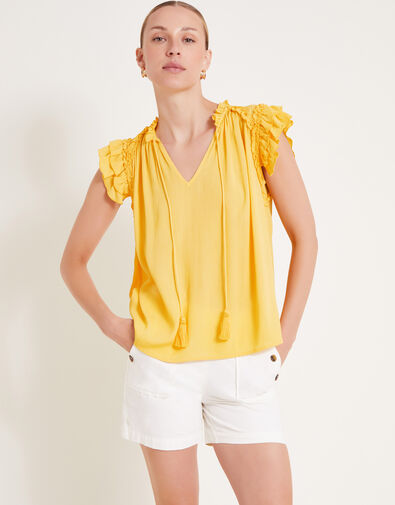 Tula Frill Top, Yellow (YELLOW), large