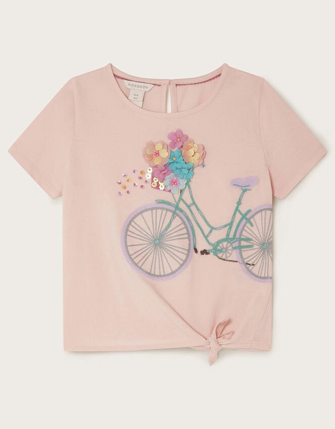 Embellished Floral Bike T-Shirt, Pink (PINK), large