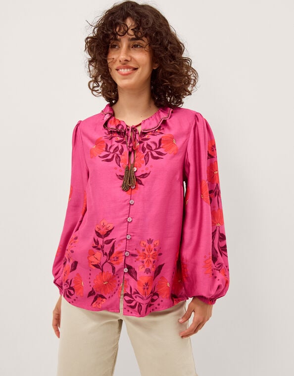 Koa Floral Print Blouse, Pink (PINK), large