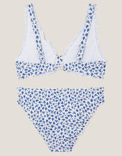 Ditsy Print Frill Bikini Set, Ivory (IVORY), large