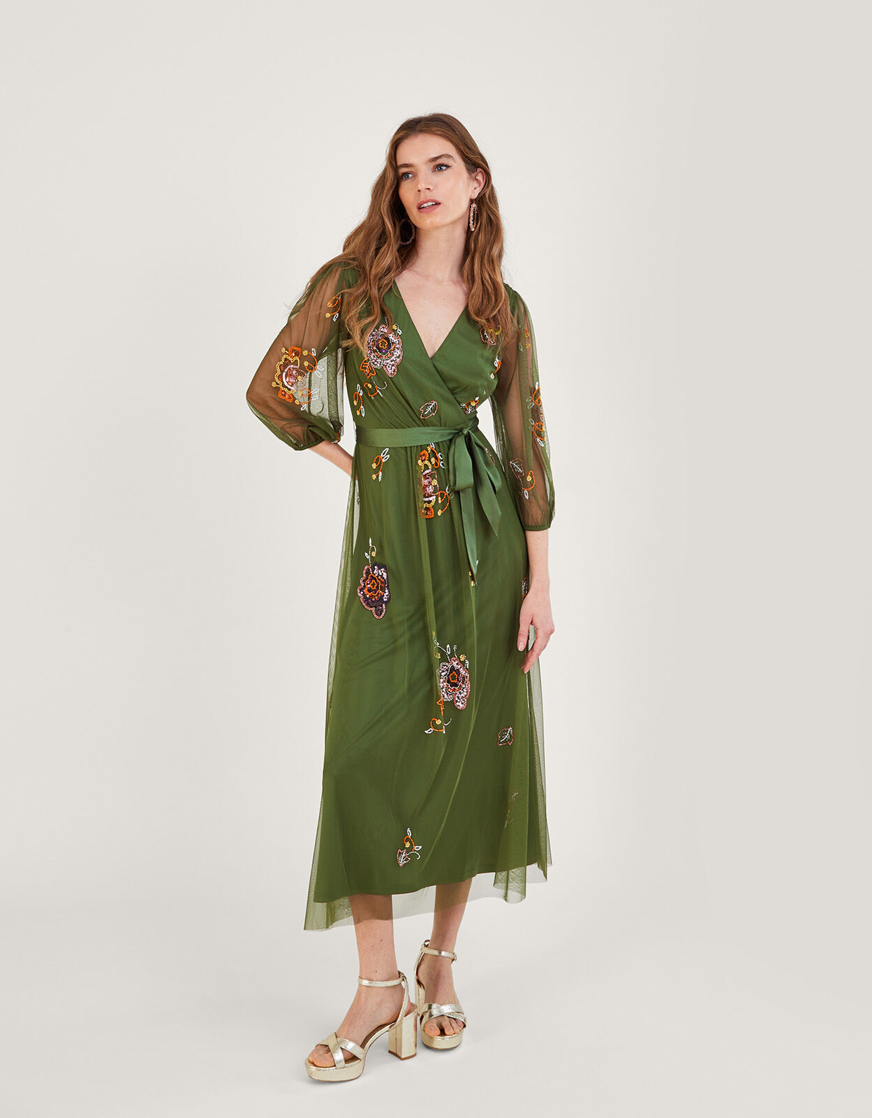 Green embellished dress uk deals