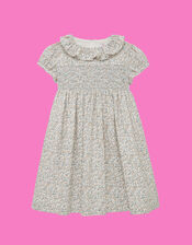Trotters Emma Floral Smocked Dress, Blue (BLUE), large