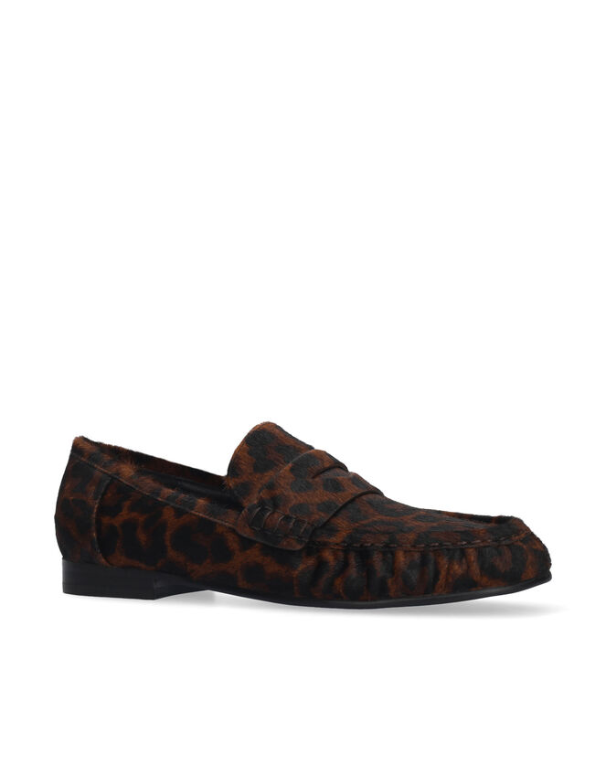 Bibi Lou Lyra Leopard Print Pony Loafers, Leopard (LEOPARD), large