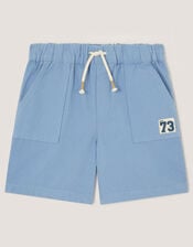 Plain Cotton Pull On Shorts, Blue (BLUE), large