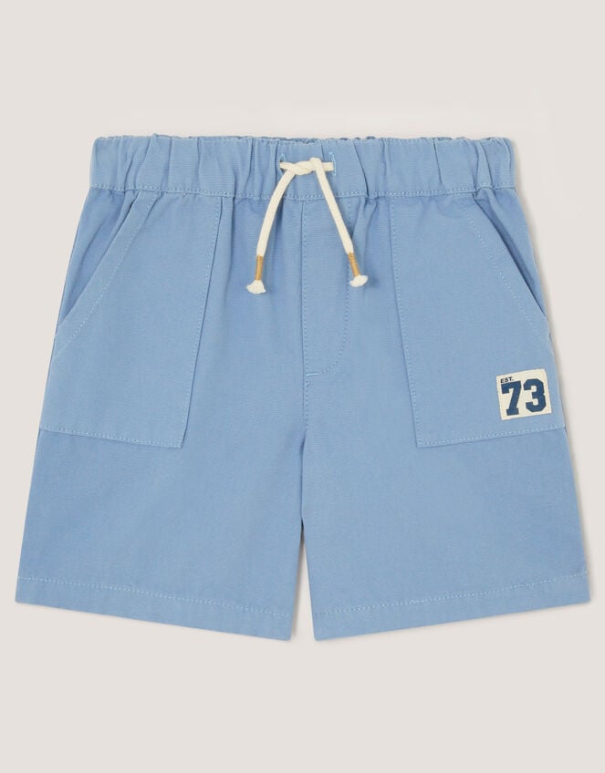 Plain Cotton Pull On Shorts, Blue (BLUE), large